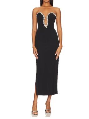 Bardot Revolve Eleni Diamante Midi Dress Size Medium NWT